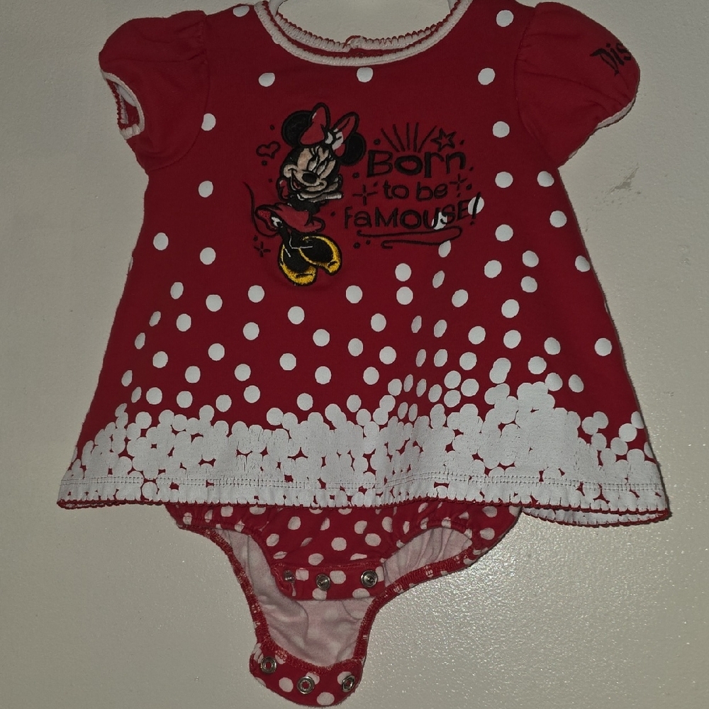 Disney Red Baby Outfit with White Polka Dots